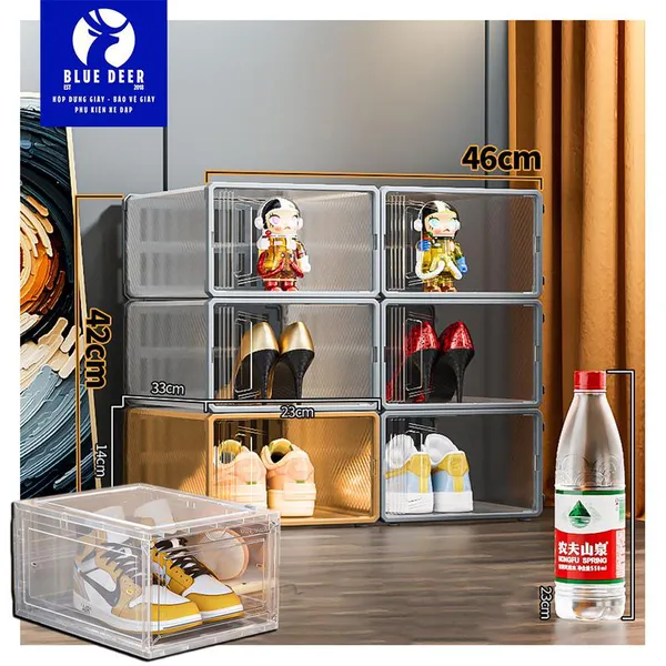 Hộp đựng giày Bìa và Nắp Cứng cao từ 14cm tới 19cm vừa size giày 43 tới size 47 - Bigsize Giày To Cao do BLUE DEER cung cấp