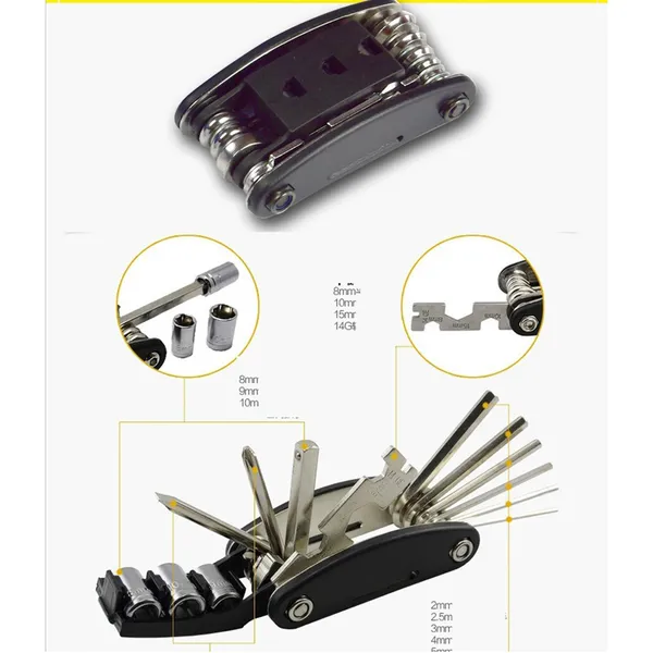 Bộ lục giác đa năng - phụ kiện sửa xe 16 in 1 - Bộ Lục Giác Lắp Giáp, Sửa Chữa Xe Đạp