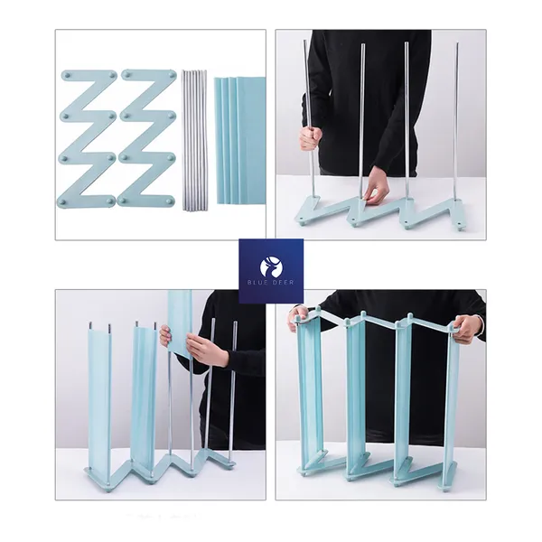 Kệ Để Giày Dép, Sách Vở 4 Tầng Có Thể Tháo Rời - Tặng túi hút ẩm - Blue Deer
