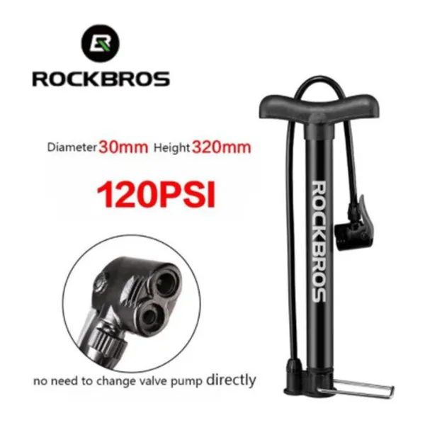 Bơm xe đạp mini RockBros 120 / 130PSI bằng hợp kim phù hợp van Presta Schrader cung cấp BLUE DEER