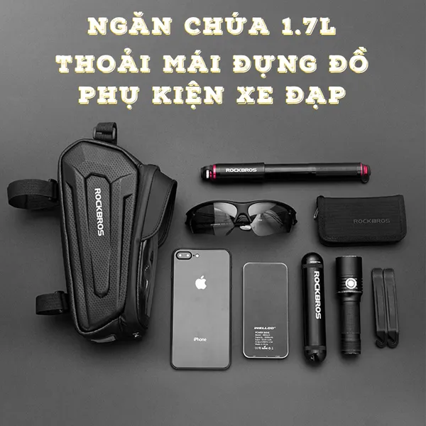 Túi đựng điện thoại xe đạp RockBros 6.8" cảm ứng màn hình với sức chứa lớn 1.7L kháng nước