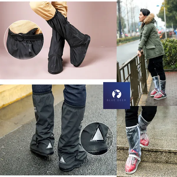 Ủng đi mưa cổ cao – Bọc giày đi mưa - áo đi mưa cho giày cổ cao - Blue Deer