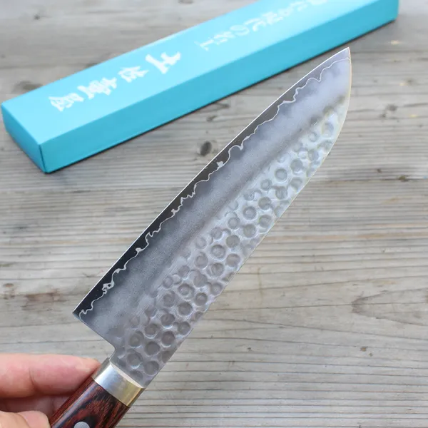 Dao Nhật Tsuboya Santoku Tsuchime 170mm MV Cobalt