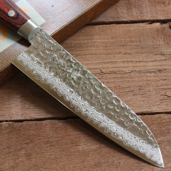 Dao Nhật Sakusaku Santoku 180mm VG10 Damascus