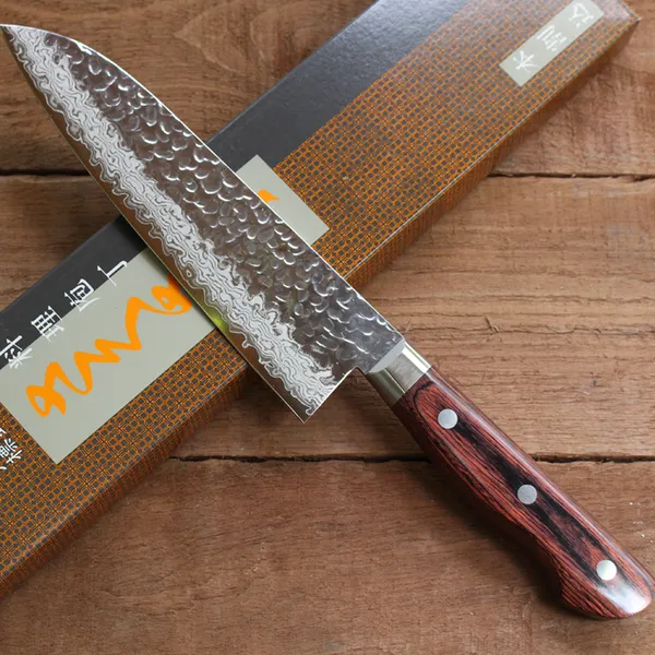 Dao Nhật Sakusaku Santoku 180mm VG10 Damascus