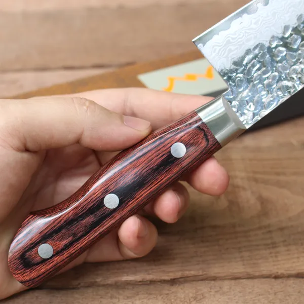 Dao Nhật Sakusaku Santoku 180mm VG10 Damascus