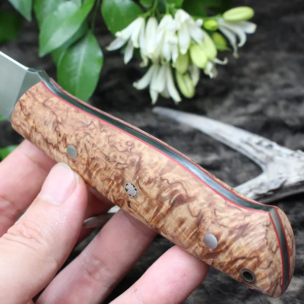 Dao Brisa Trapper Elmax 115mm Cán Gỗ Curly Birch C01