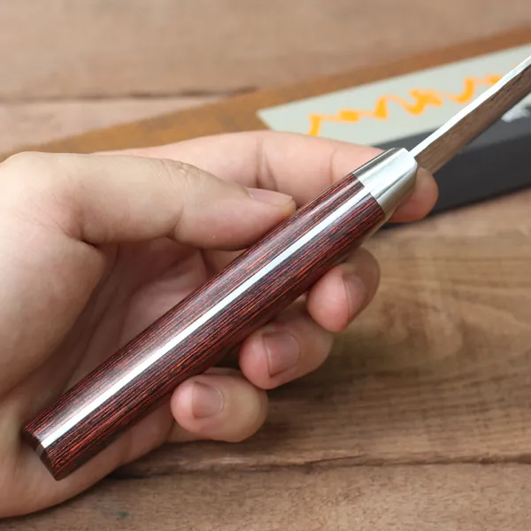 Dao Nhật Sakusaku Santoku 180mm VG10 Damascus