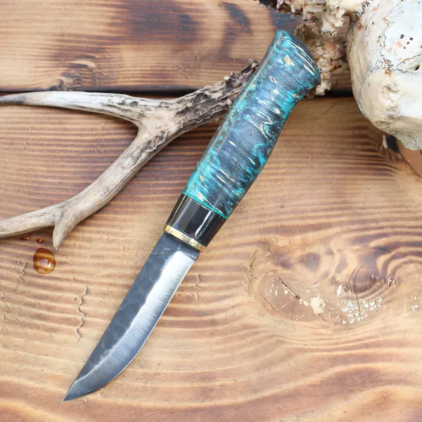 Dao Đi Rừng Polar Puukko 95mm Hammered
