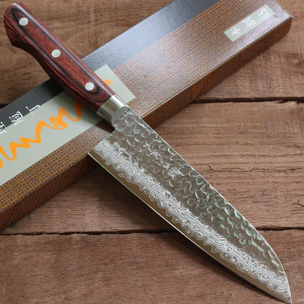 Dao Nhật Sakusaku Santoku 180mm VG10 Damascus