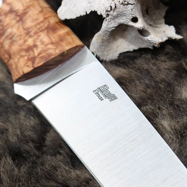 Dao Brisa Trapper Elmax 115mm Cán Gỗ Curly Birch C01