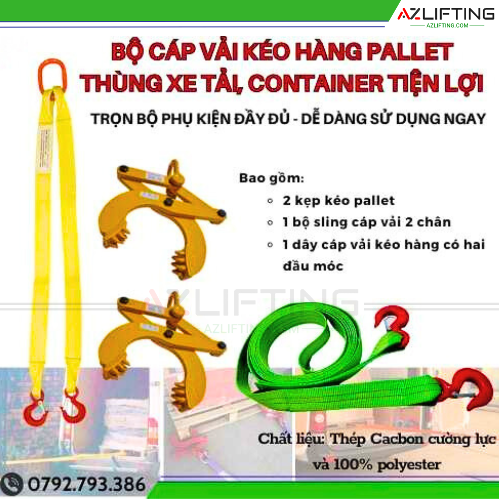 Cách Kéo Pallet Hàng Hóa Trên Xe Tải, Container Bằng Bộ Sling Cáp Vải - Sling Xích