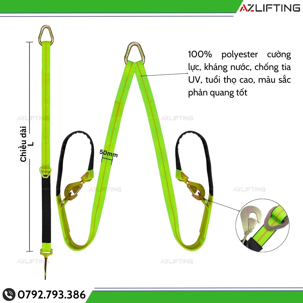 Cấu tạo Sling cáp vải 2 chân
