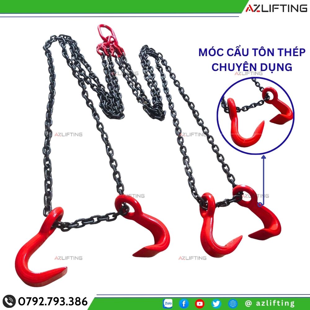 Bộ sling xích cẩu tôn 5 tấn 4 ngáo cẩu chuyên dụng Bộ sling xích cẩu tôn 5 tấn 4 ngáo cẩu chuyên dụng