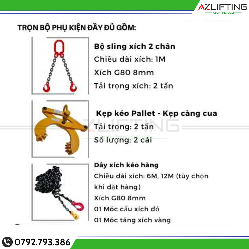 Cấu tạo và Thông số kỹ thuật bộ sling xích kéo hàng Cấu tạo và Thông số kỹ thuật bộ sling xích kéo hàng