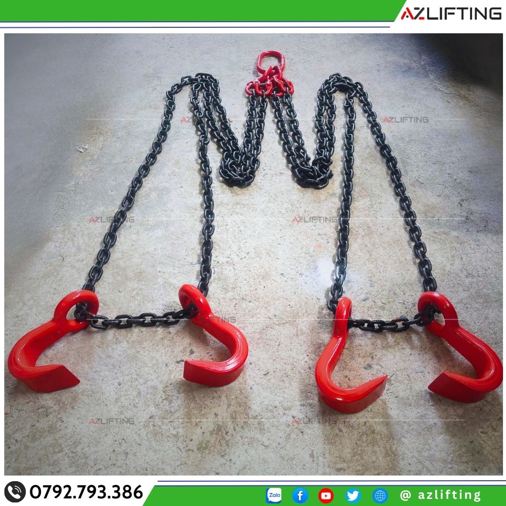 ảnh thực tế bộ xích cẩu tôn 5 tấn 4 móc cẩu ảnh thực tế bộ xích cẩu tôn 5 tấn 4 móc cẩu