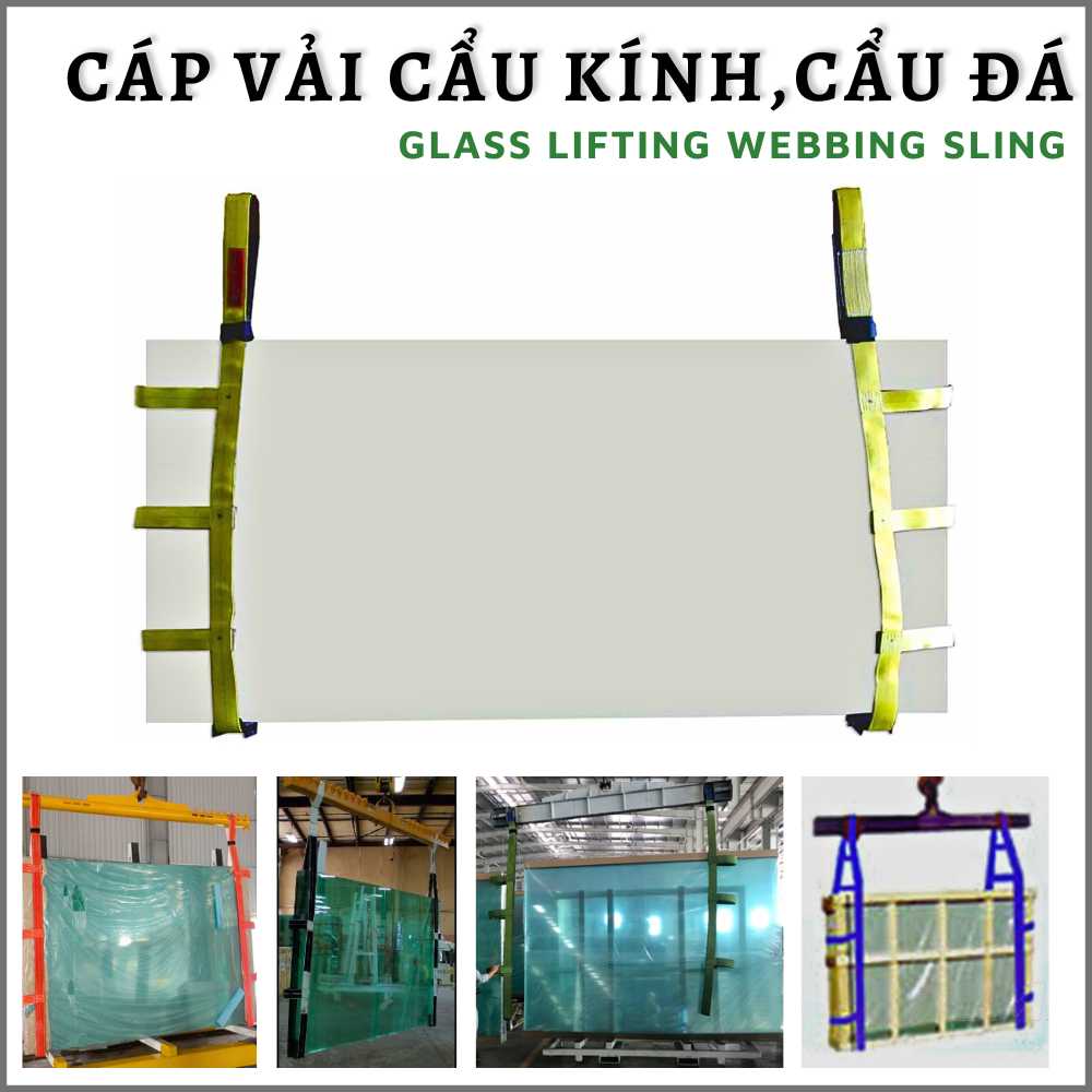 Cáp vải cẩu kính trong công trình, cẩu đá xây dựng Cáp vải cẩu kính trong công trình, cẩu đá xây dựng