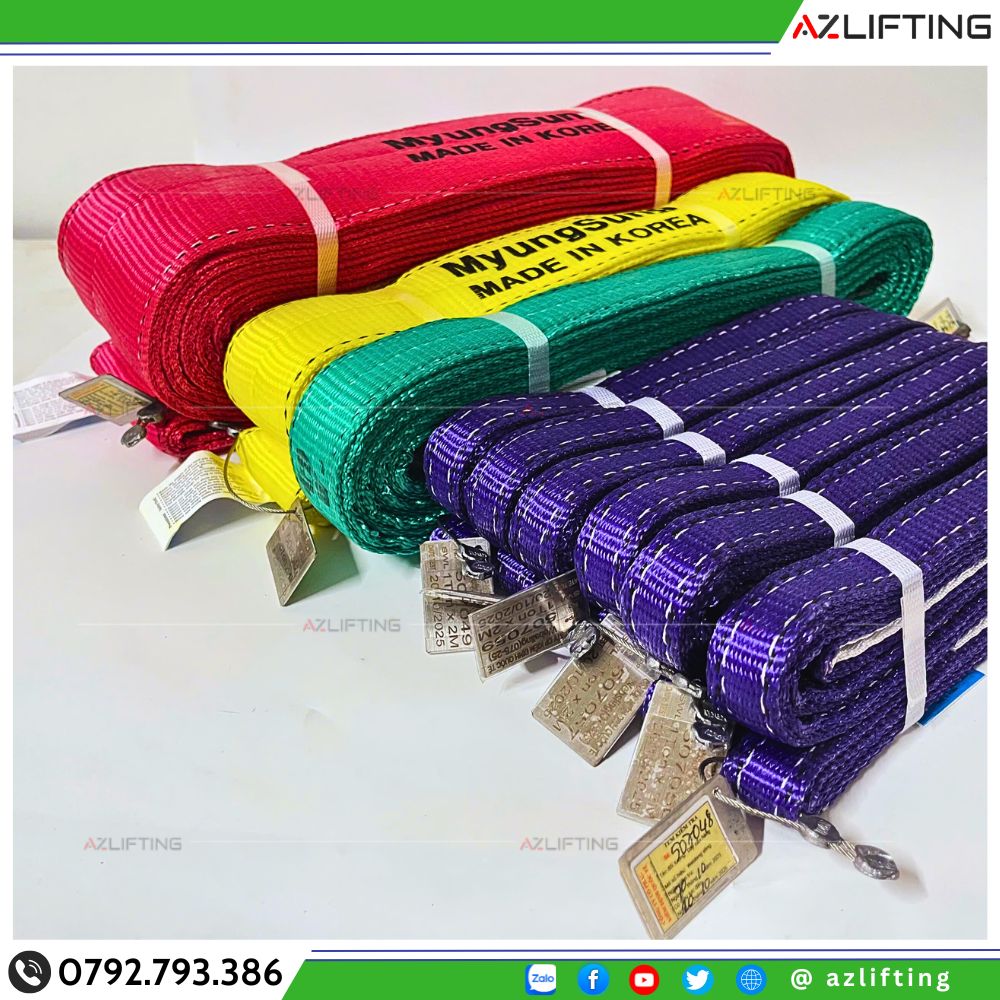 Dây cáp vải bản dẹt (Webbing Sling) Hàn Quốc Dây cáp vải bản dẹt (Webbing Sling) Hàn Quốc