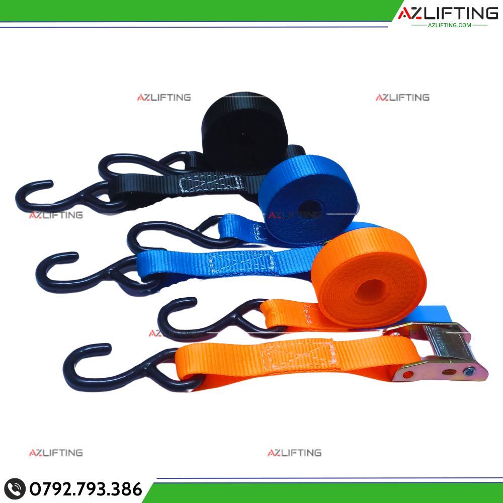 ảnh thực tế Dây chằng hàng khóa cam bản 25mm tải 500kg móc S - Đầu khóa thép ảnh thực tế Dây chằng hàng khóa cam bản 25mm tải 500kg móc S - Đầu khóa thép