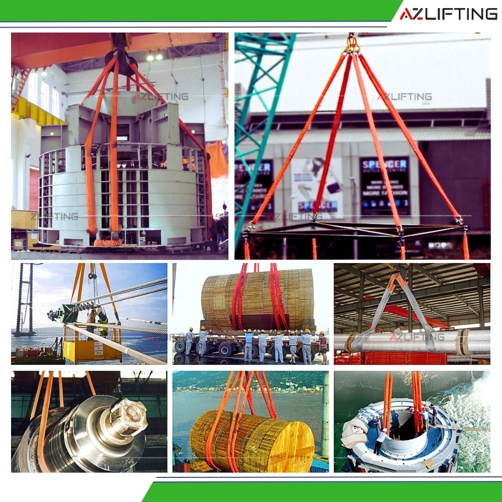 ứng dụng cáp vải tròn nâng hạ hàng hóa ứng dụng cáp vải tròn nâng hạ hàng hóa