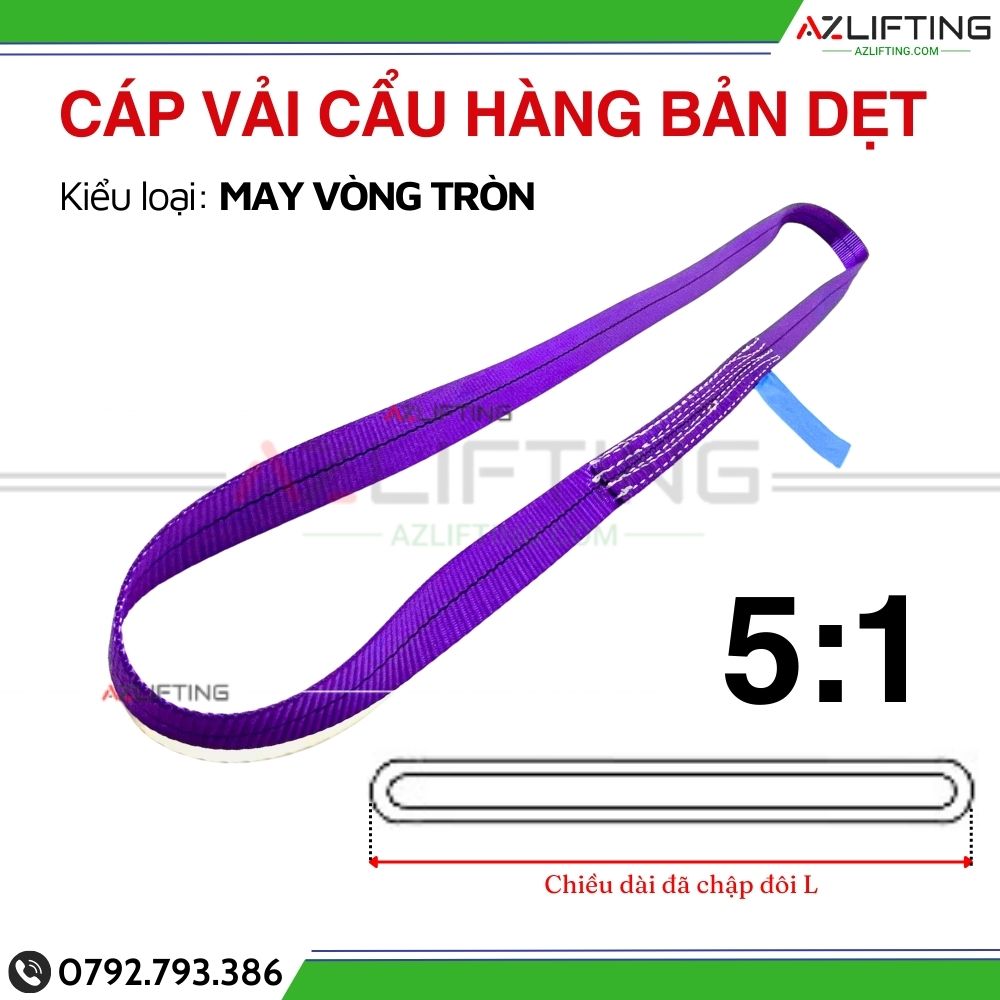 Thông số chi tiết Cáp Vải Cẩu Hàng Bản Dẹt May Vòng Tròn 1 Tấn Thông số chi tiết Cáp Vải Cẩu Hàng Bản Dẹt May Vòng Tròn 1 Tấn