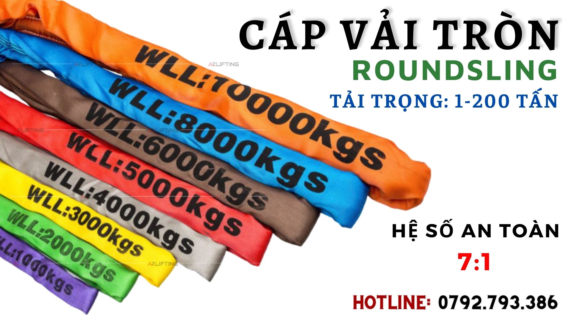 Cáp vải tròn cẩu hàng Roundsling 1-200 Tấn Cáp vải tròn cẩu hàng Roundsling 1-200 Tấn