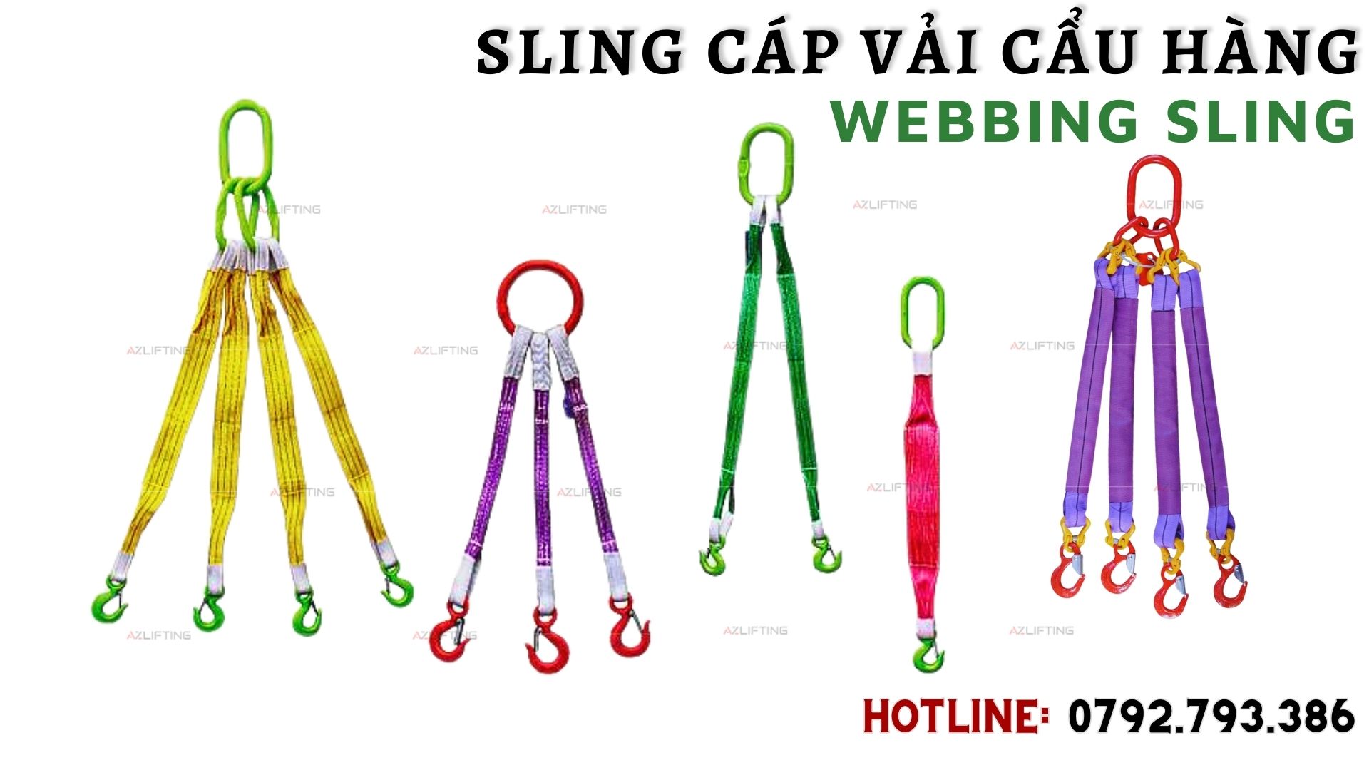 Cáp vải cẩu hàng nhiều chân bản dẹt nhiều kiểu móc theo yêu cầu Cáp vải cẩu hàng nhiều chân bản dẹt nhiều kiểu móc theo yêu cầu