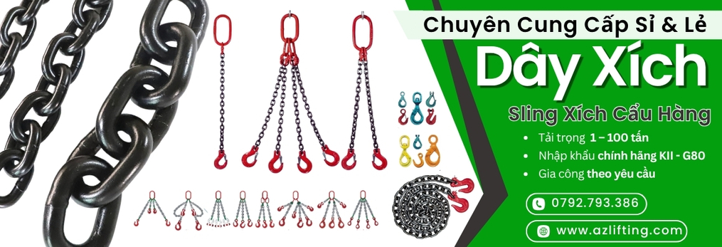 Azlifting gia công chiều dài xích hoặc đầu móc theo yêu cầu Azlifting gia công chiều dài xích hoặc đầu móc theo yêu cầu
