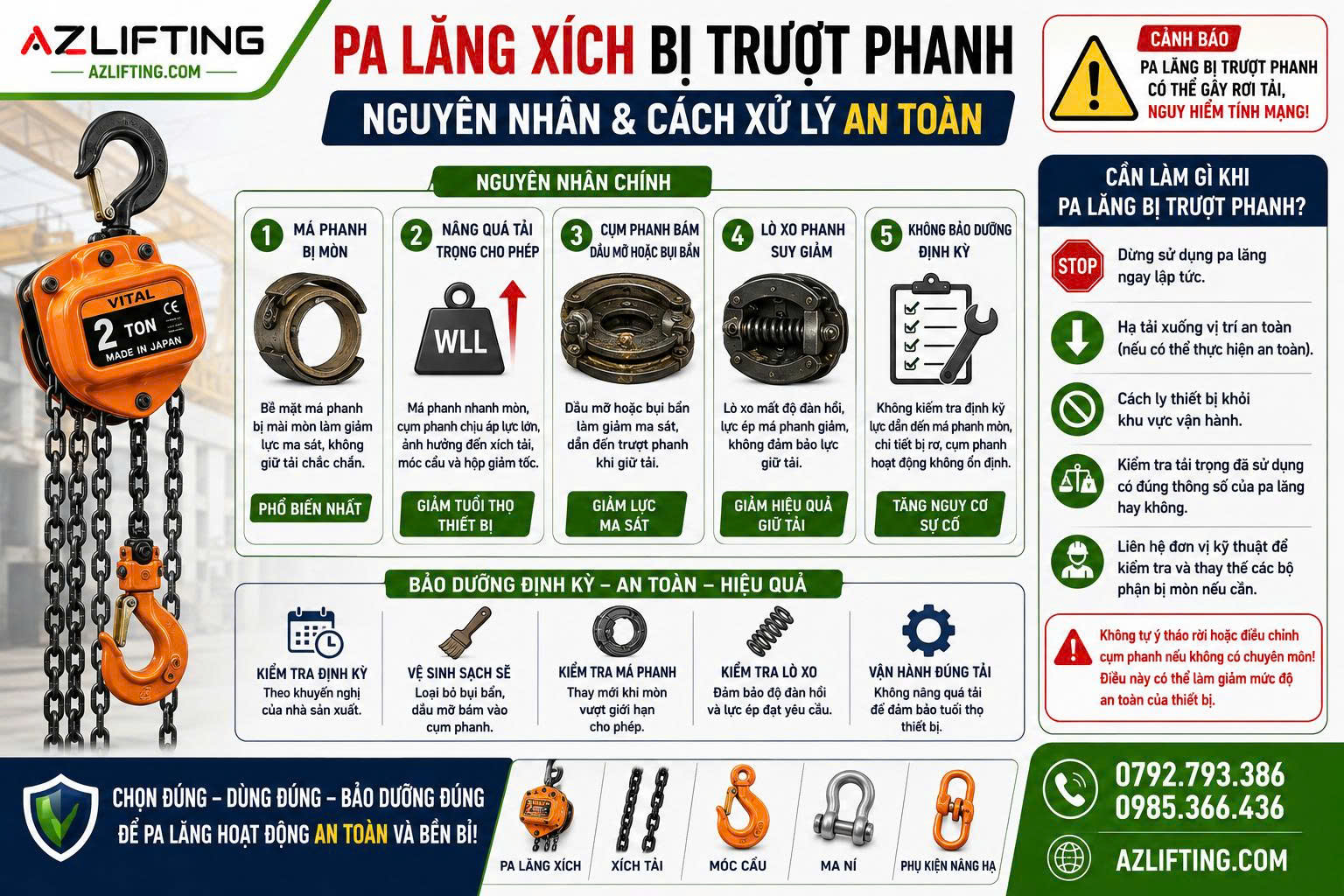 Nguyên Nhân Khiến Pa Lăng Xích Bị Trượt Phanh Nguyên Nhân Khiến Pa Lăng Xích Bị Trượt Phanh