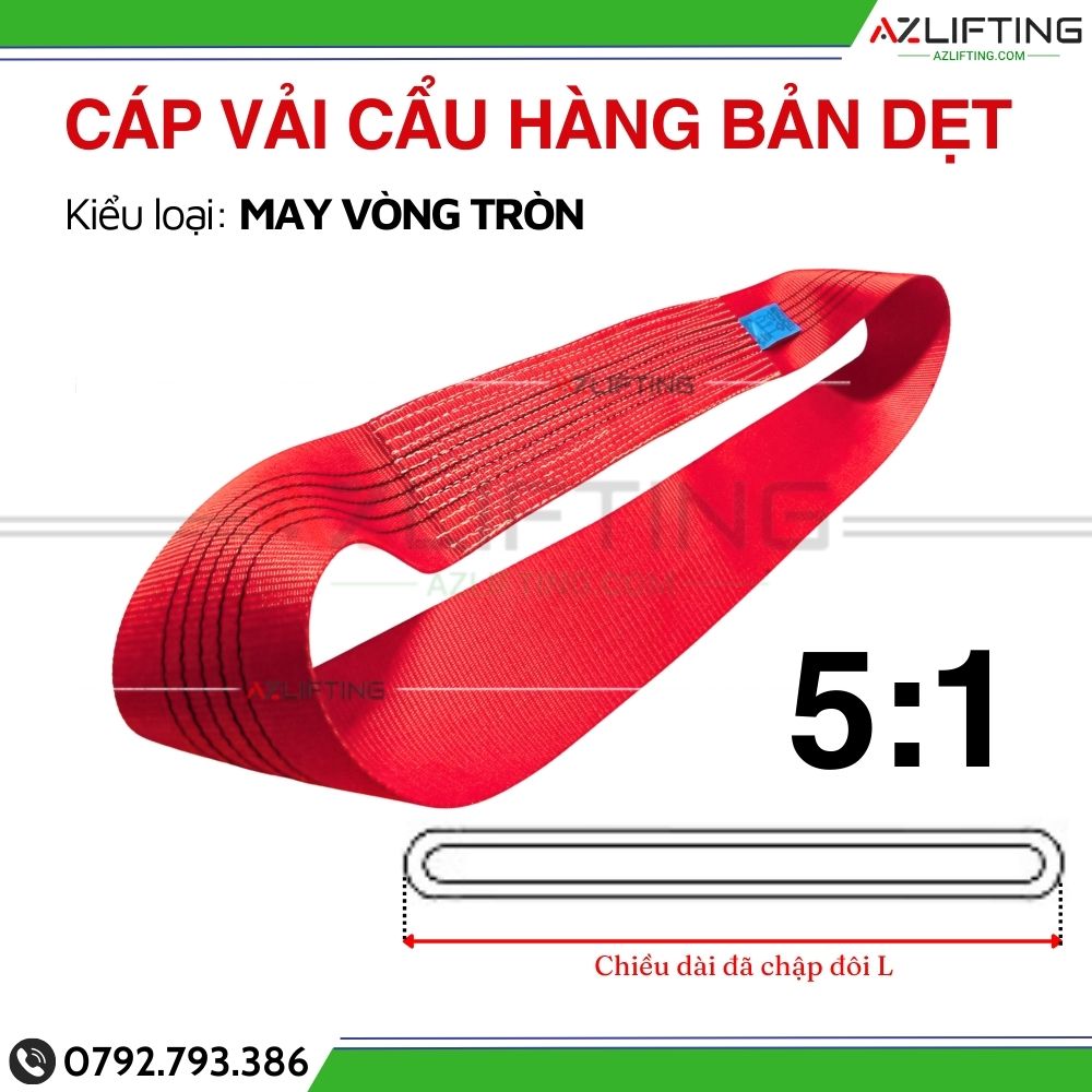 Thông số chi tiết Cáp Vải Cẩu Hàng Bản Dẹt May Vòng Tròn 5 Tấn Thông số chi tiết Cáp Vải Cẩu Hàng Bản Dẹt May Vòng Tròn 5 Tấn