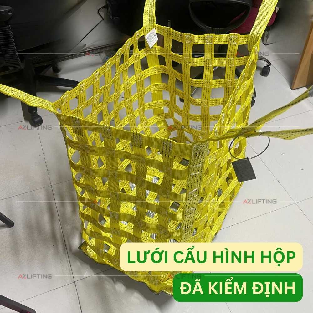 Lưới Cẩu Hàng Hình Hộp Theo Yêu Cầu + Kiểm Định Tải bên thứ 3 Lưới Cẩu Hàng Hình Hộp Theo Yêu Cầu + Kiểm Định Tải bên thứ 3