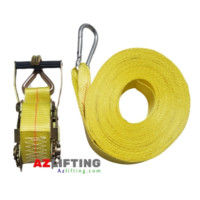 Dây chằng hàng bản 50mm (5cm) 3 tấn móc J và móc an toàn Dây chằng hàng bản 50mm (5cm) 3 tấn móc J và móc an toàn