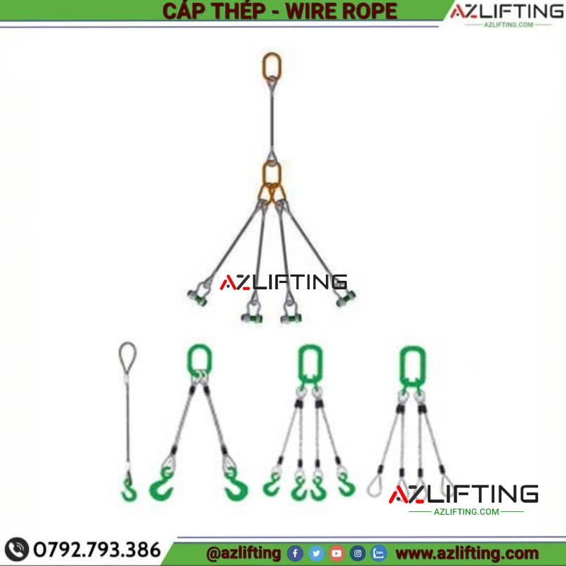 Sling cáp thép nhiều chân Hàn Quốc Sling cáp thép nhiều chân Hàn Quốc