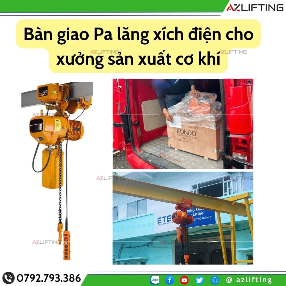 Bàn Giao Pa Lăng Xích Cho Xưởng Lắp Ráp Thiết Bị Tự Động Bàn Giao Pa Lăng Xích Cho Xưởng Lắp Ráp Thiết Bị Tự Động