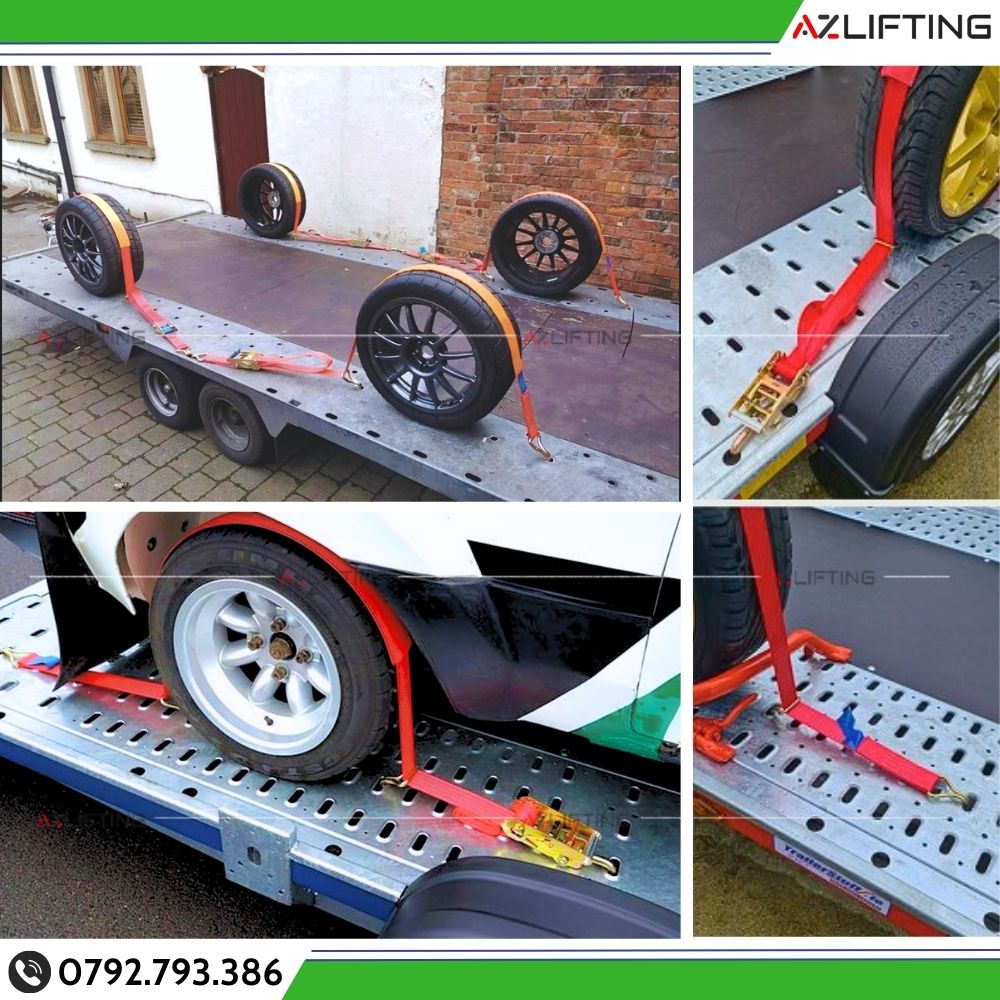 Ứng dụng Bộ dây tăng đơ vận chuyển ô tô – Bộ dây chằng bánh xe, cứu hộ ô tô Ứng dụng Bộ dây tăng đơ vận chuyển ô tô – Bộ dây chằng bánh xe, cứu hộ ô tô