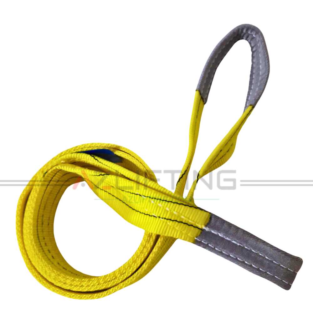 Cáp vải cẩu hàng bản dẹt 3 tấn 2 đầu mắt 5:1 (Webbing Sling) Cáp vải cẩu hàng bản dẹt 3 tấn 2 đầu mắt 5:1 (Webbing Sling)