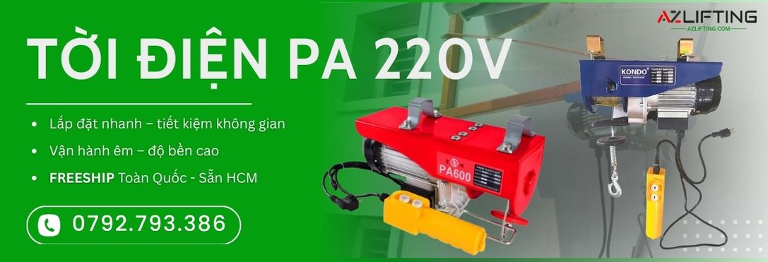 Tời điện PA 220V kéo nâng hàng | Azlifting Tời điện PA 220V kéo nâng hàng | Azlifting