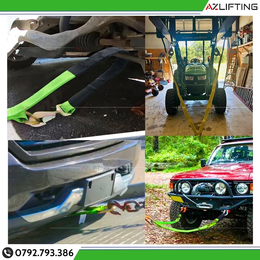 Ứng dụng Sling cáp vải 2 chân