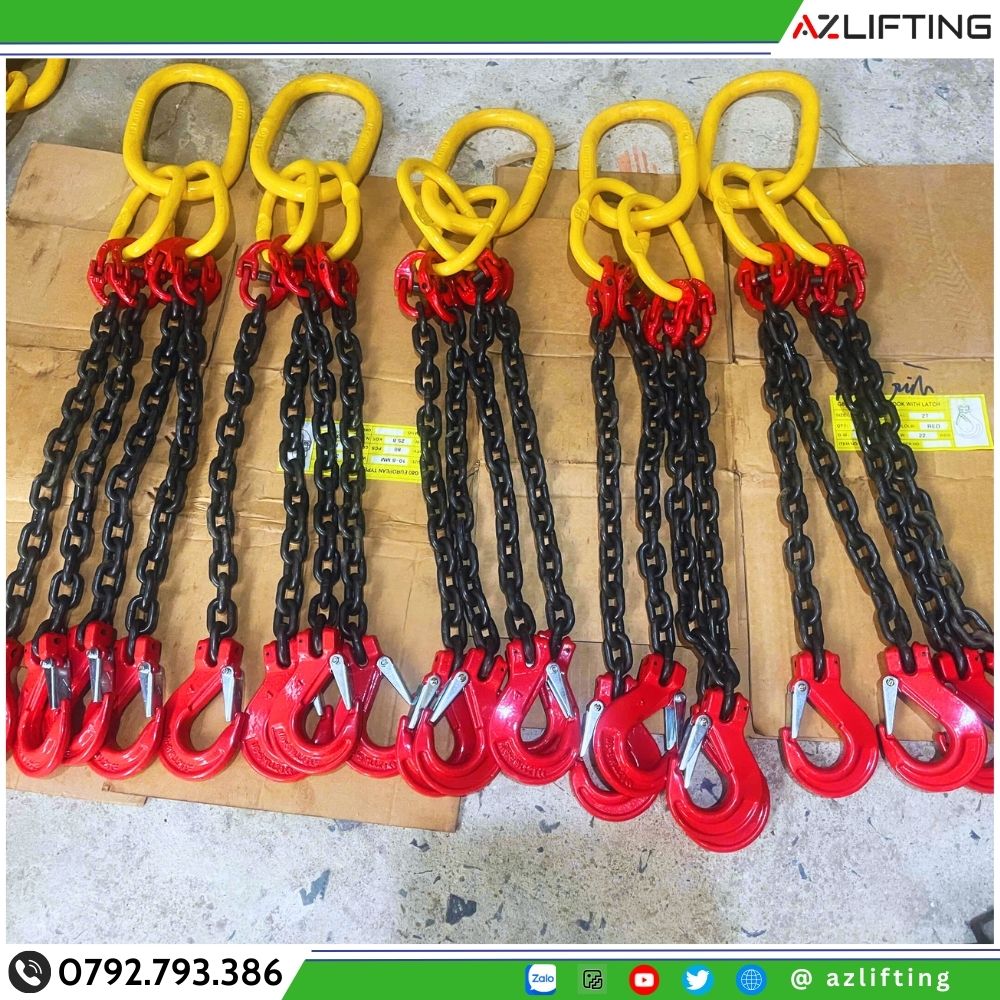 Azlifting gia công dây xích cẩu hàng 4 chân Azlifting gia công dây xích cẩu hàng 4 chân