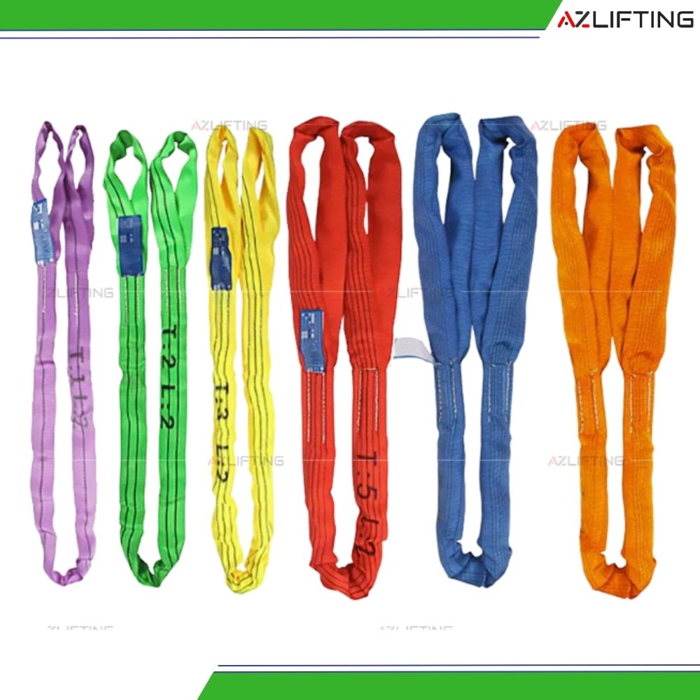 phân loại Cáp vải cẩu hàng bản tròn 2 đầu mắt 1T - 100T phân loại Cáp vải cẩu hàng bản tròn 2 đầu mắt 1T - 100T