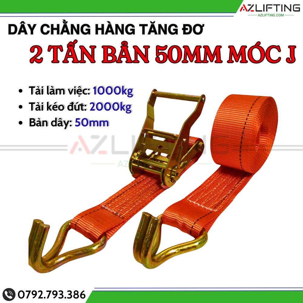 Dây tăng đơ bản 50mm tải 2 tấn Dây tăng đơ bản 50mm tải 2 tấn