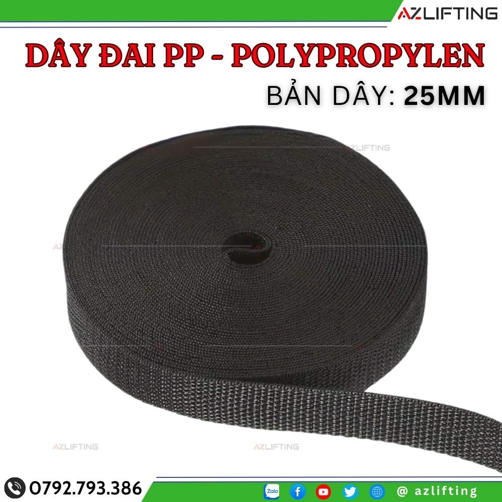 Dây đai dệt PP bản 25mm Dây đai dệt PP bản 25mm