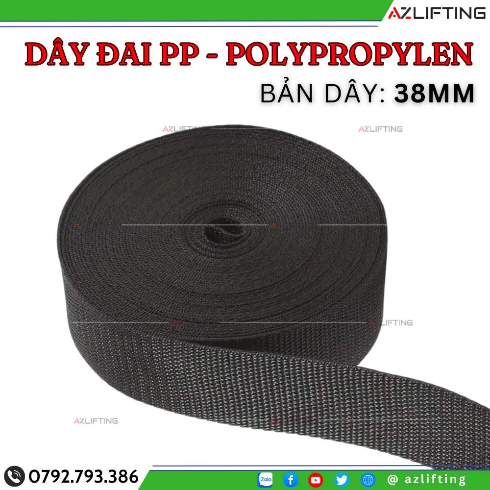 Dây đai dệt PP bản 38mm Dây đai dệt PP bản 38mm