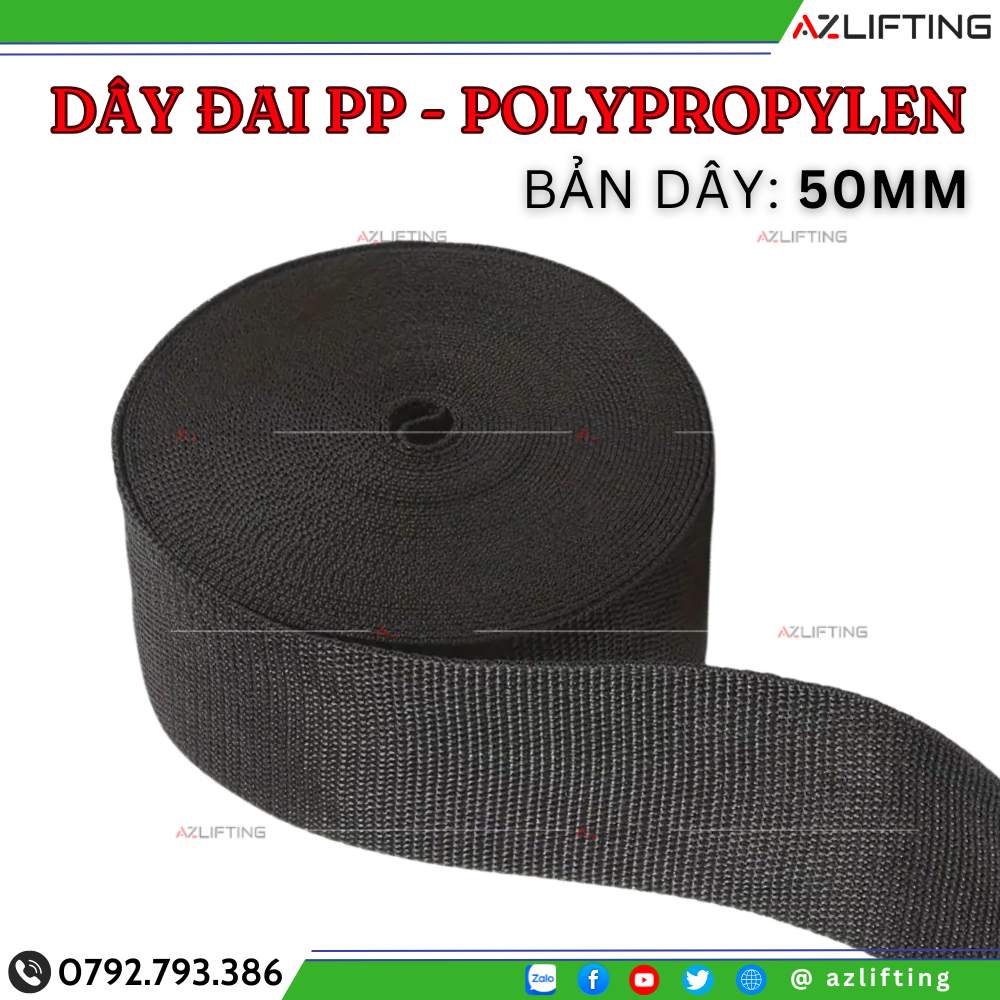 Dây đai dệt PP bản 50mm Dây đai dệt PP bản 50mm