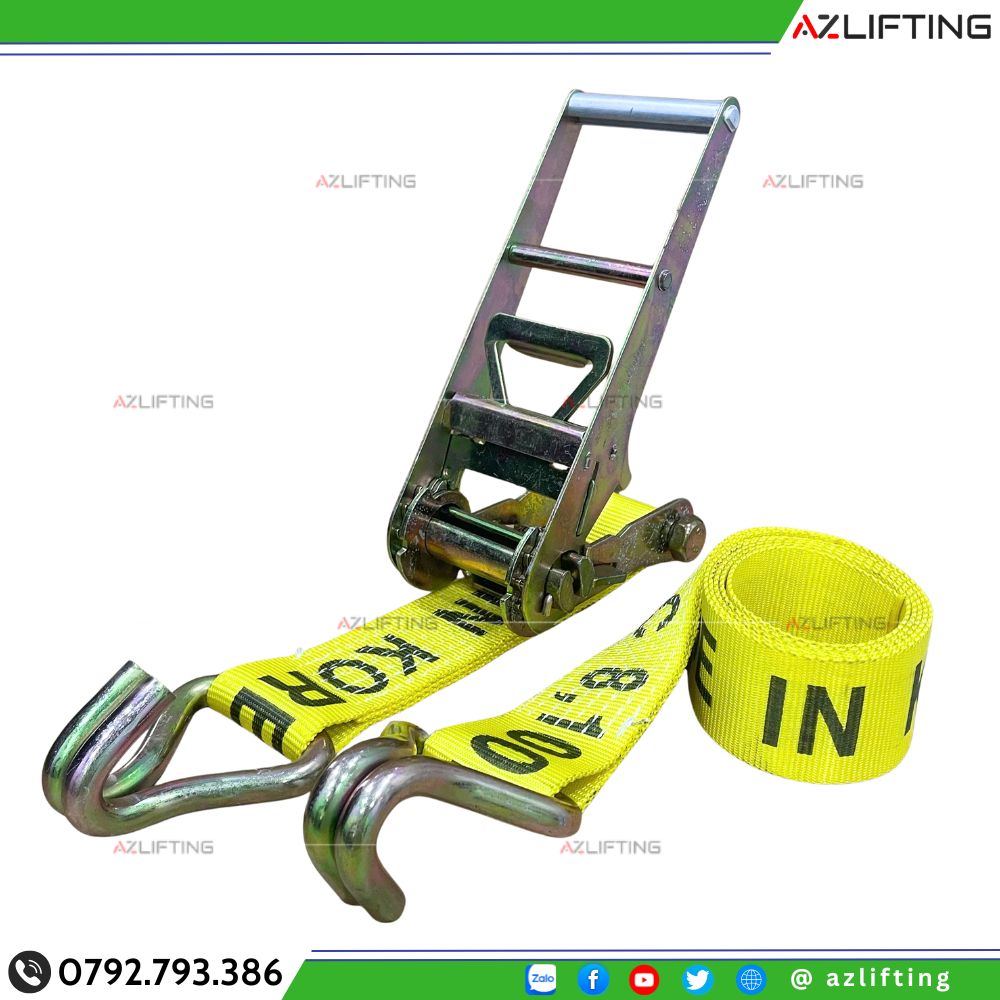 Dây chằng hàng tăng đơ bản 75mm 8 tấn móc J Hàn Quốc Dây chằng hàng tăng đơ bản 75mm 8 tấn móc J Hàn Quốc