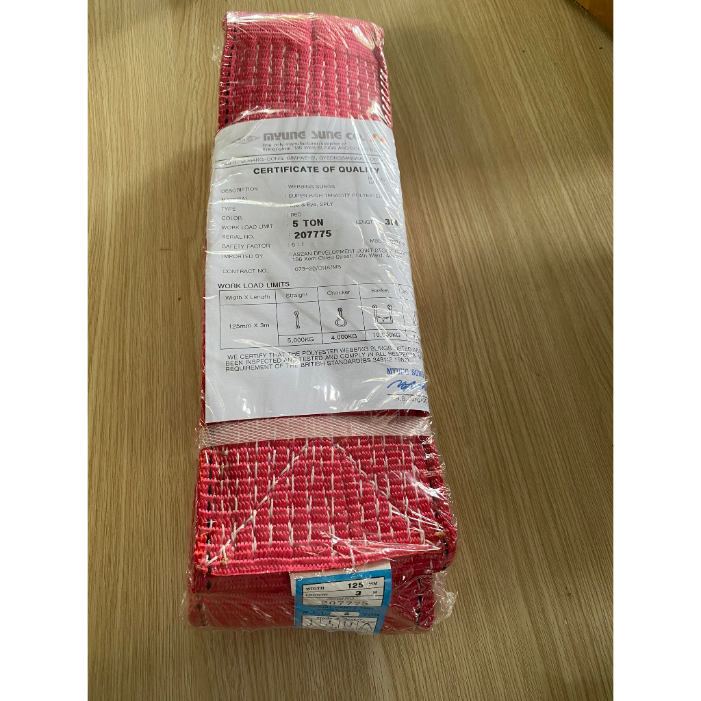 cáp vải cẩu hàng Hàn Quốc - Myung Sung