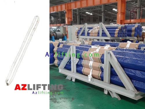 Ứng dụng thực tế Dây cáp vải cẩu hàng 2 đầu mắt sử dụng 1 lần 500kg màu trắng Ứng dụng thực tế Dây cáp vải cẩu hàng 2 đầu mắt sử dụng 1 lần 500kg màu trắng