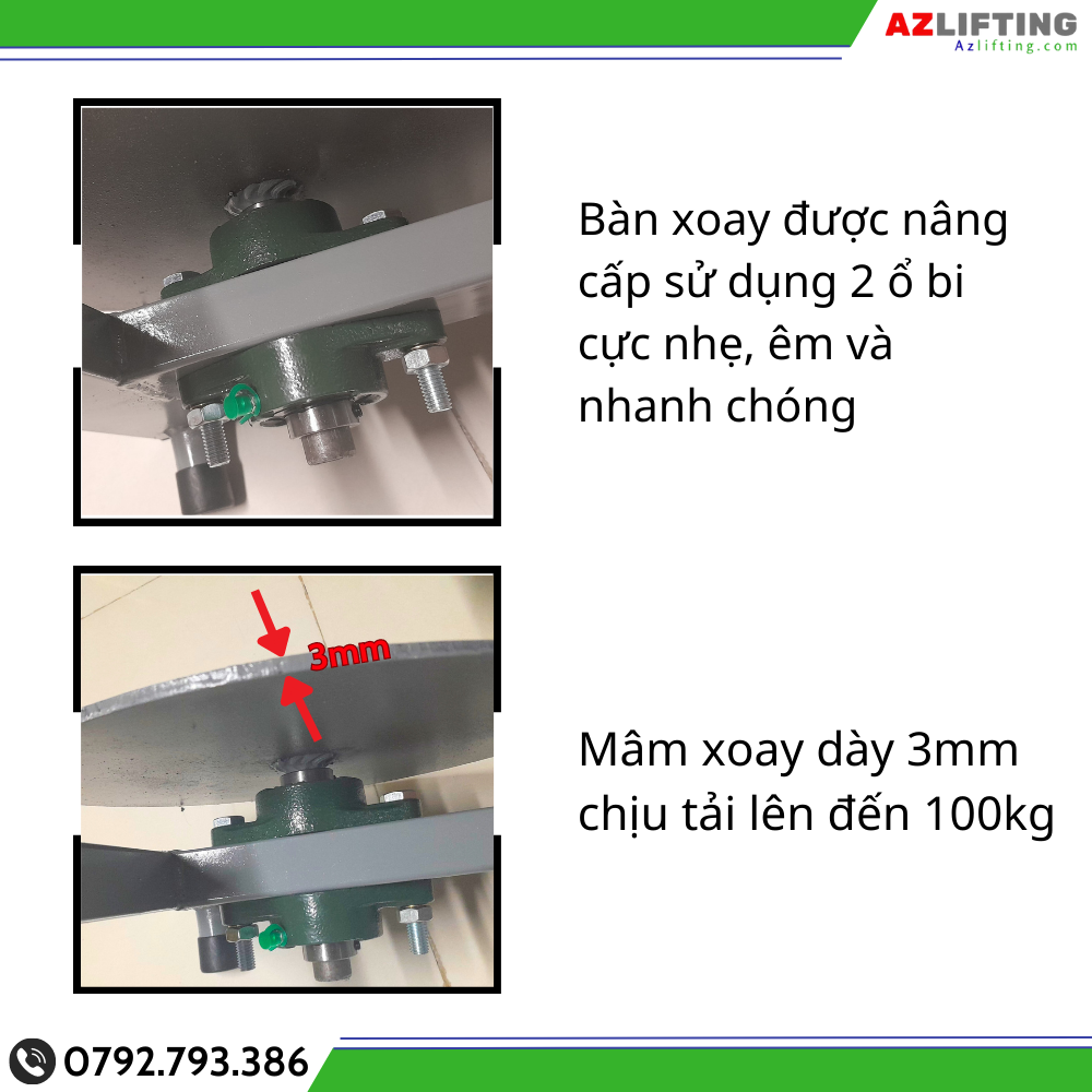 cấu tạo dụng cụ quấn màng PE đế xoay 1 trụ