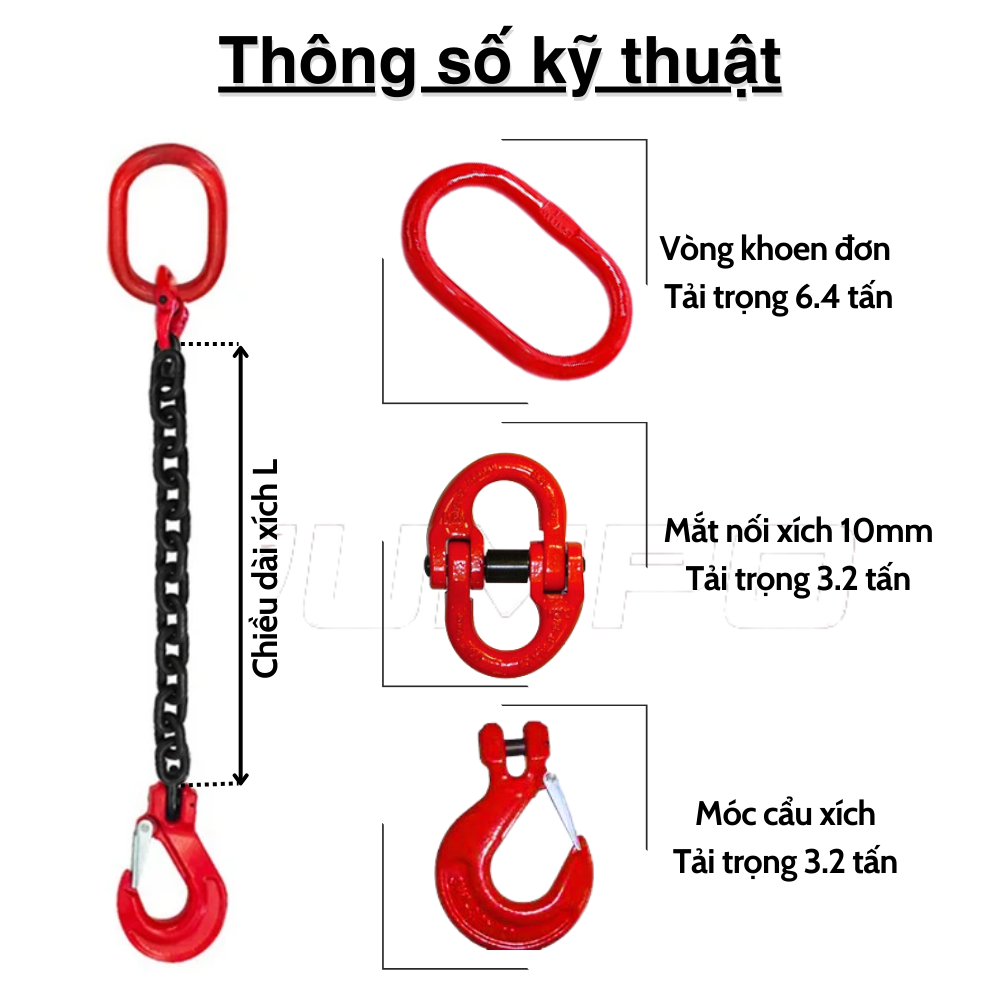 Cấu tạo của dây xích cẩu hàng nhiều chân 10mm Cấu tạo của dây xích cẩu hàng nhiều chân 10mm