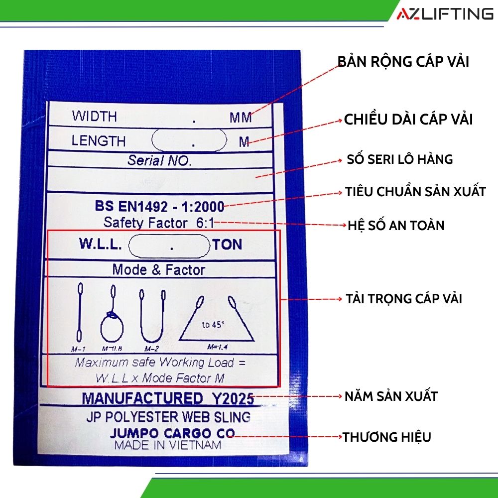 thông số tem cáp vải cẩu hàng thông số tem cáp vải cẩu hàng